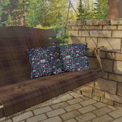 Digital Rebellion Youthful Streetwear with a Rebellious Digital Twist Outdoor Pillow - 8404 Design-71