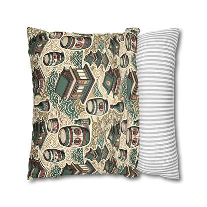 Cultural Artisanal Fusion Contemporary Cultural Elegance Spun Polyester Square Pillowcase - 8404 Design-68