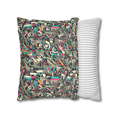 Digital Street Art Urban Street Style Faux Suede Square Pillowcase - 8404 Design-74