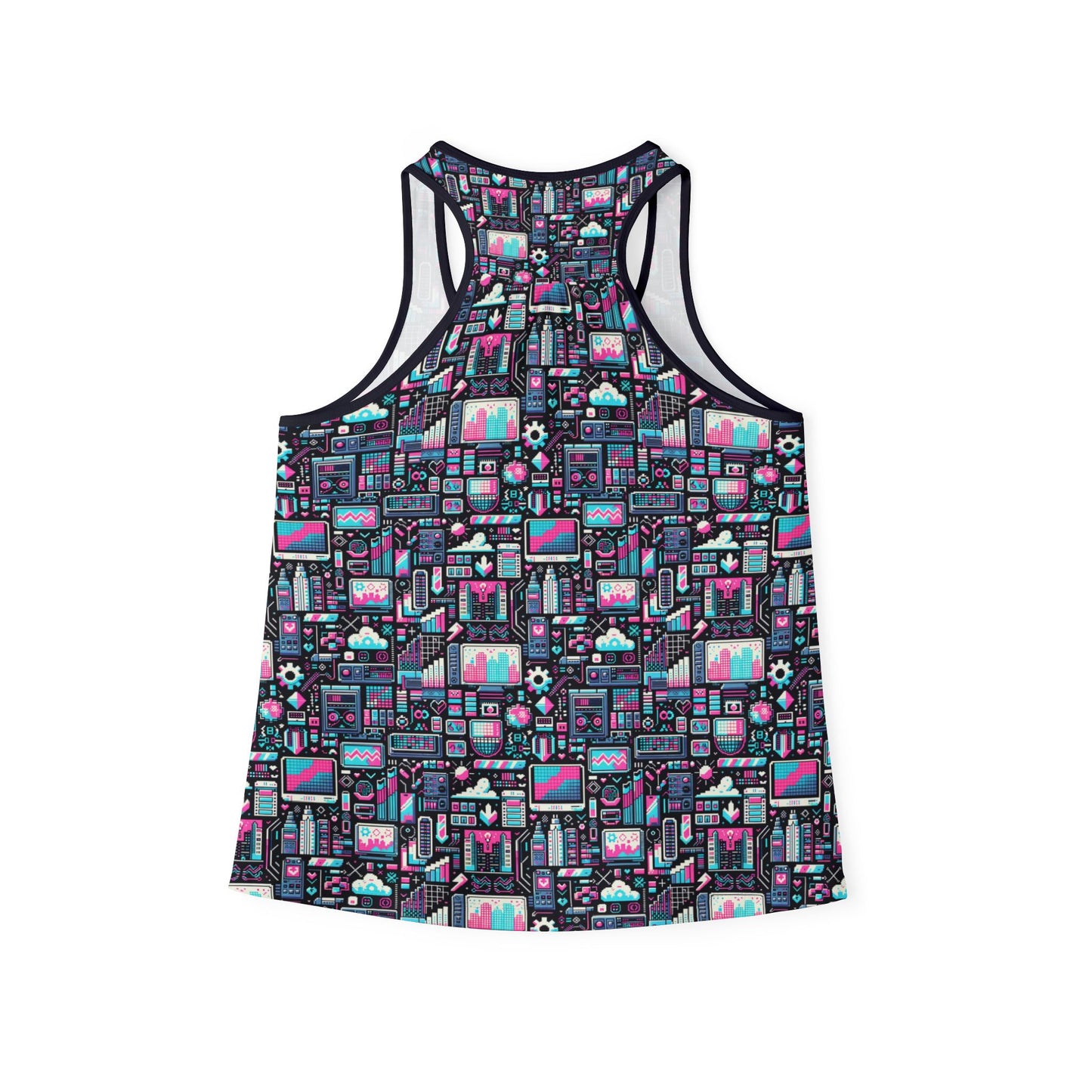 Digital Rebellion Youthful Streetwear with a Rebellious Digital Twist Women's Tank Top - 8404 Design-71