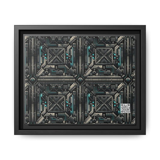 Tech Noir Futuristic Tech Aesthetic with a Dark Twist Matte Canvas, Framed (multi-color) - 8404 Design-59 B