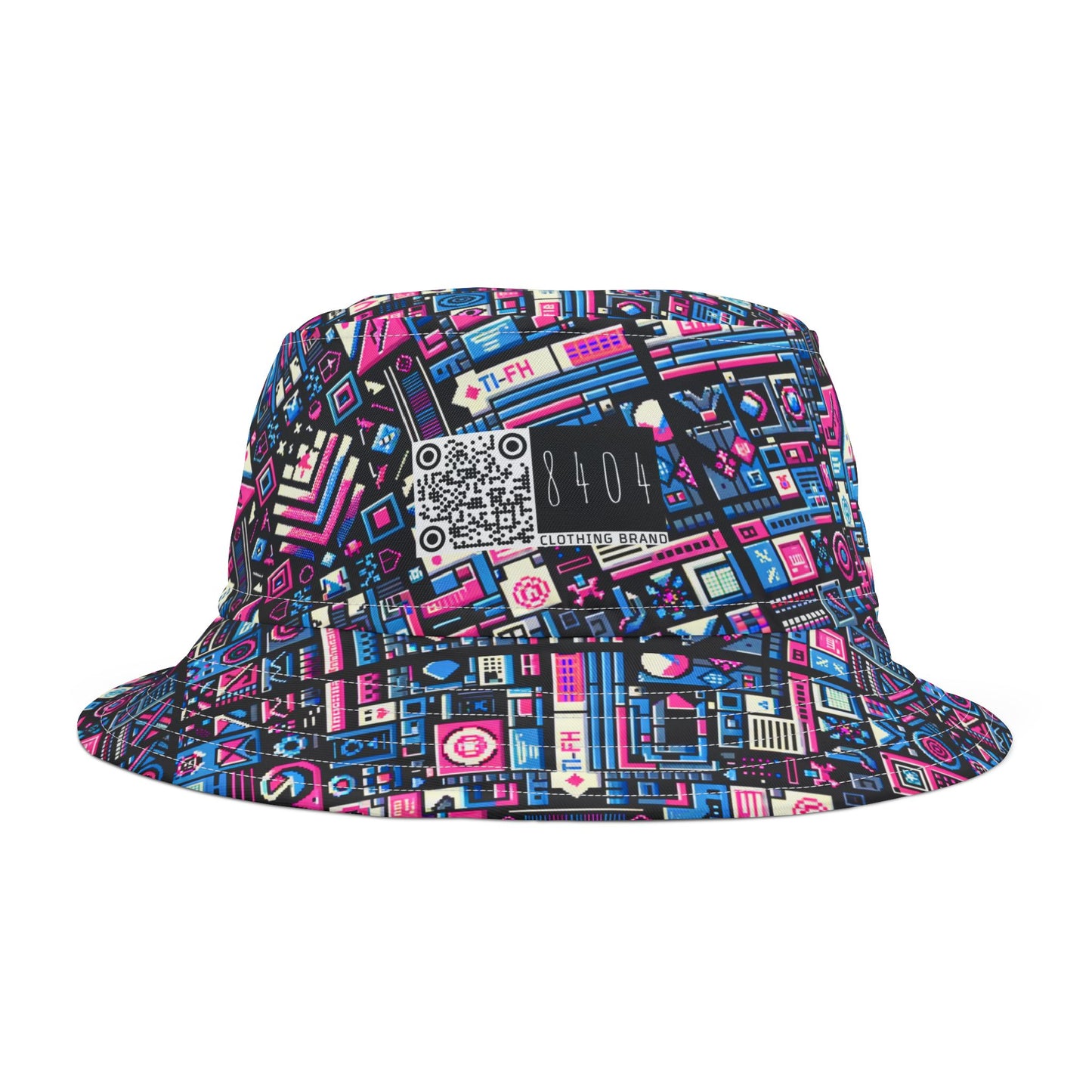 Digital Rebellion Youthful Streetwear with a Rebellious Digital Twist Bucket Hat - 8404 Design-65