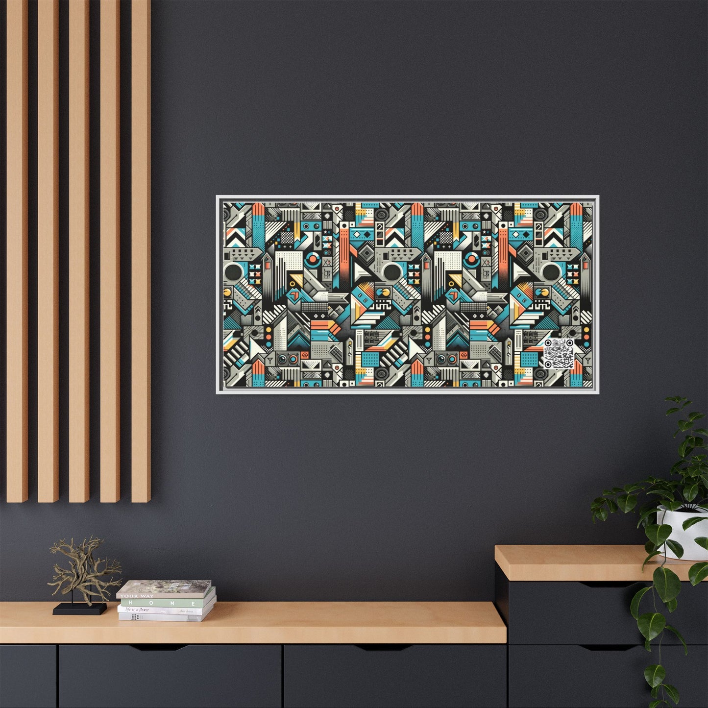 Digital Street Art Urban Street Style Matte Canvas, Framed (multi-color) - 8404 Design-81 B