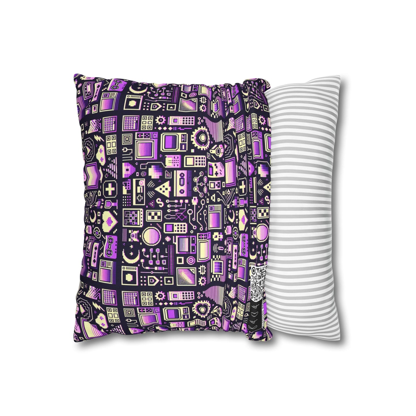 Digital Nostalgia Remix Modern Vintage Fusion Spun Polyester Square Pillowcase - 8404 Design-54