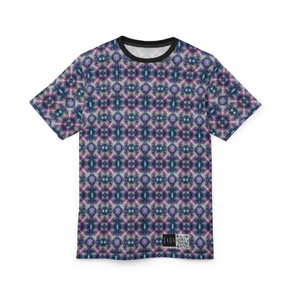 Iridescent Tech Fusion Tech-Forward Streetwear Unisex Cut & Sew Tee - 8404 Design-61