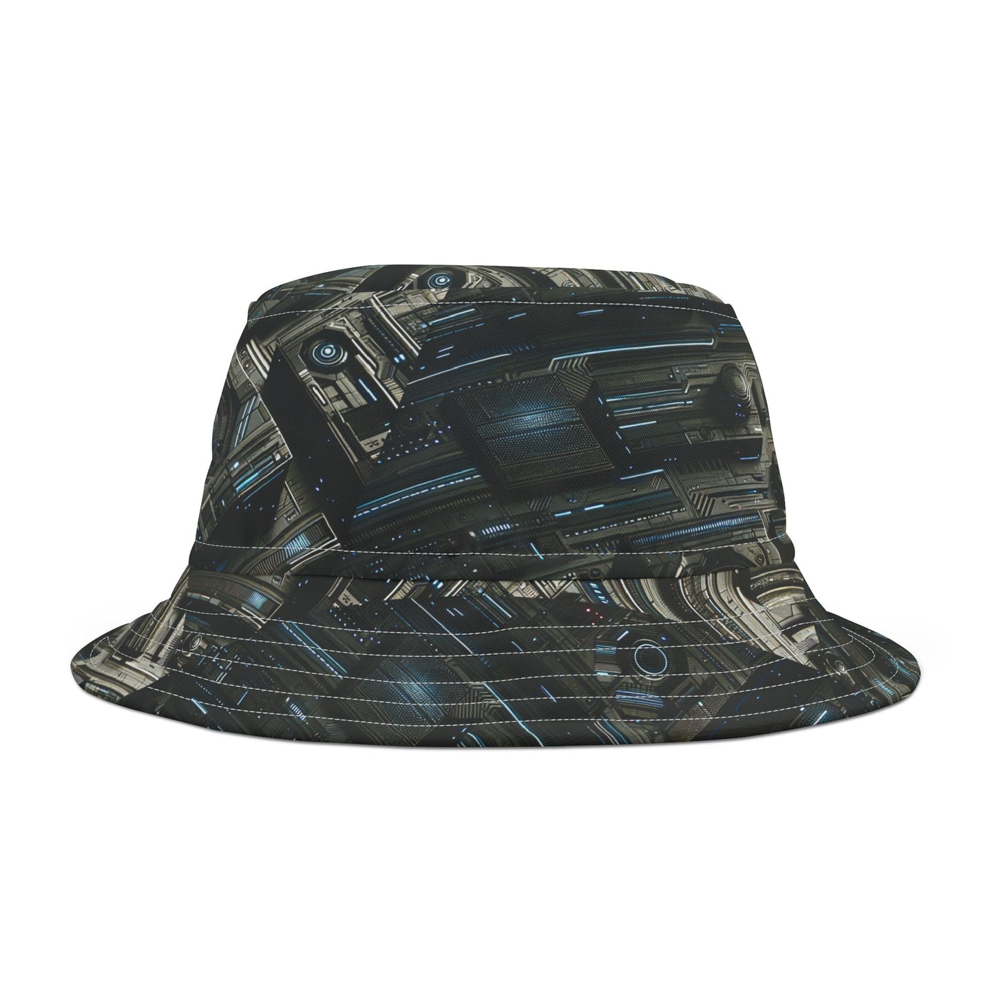 Tech Noir Futuristic Tech Aesthetic with a Dark Twist Bucket Hat - 8404 Design-53