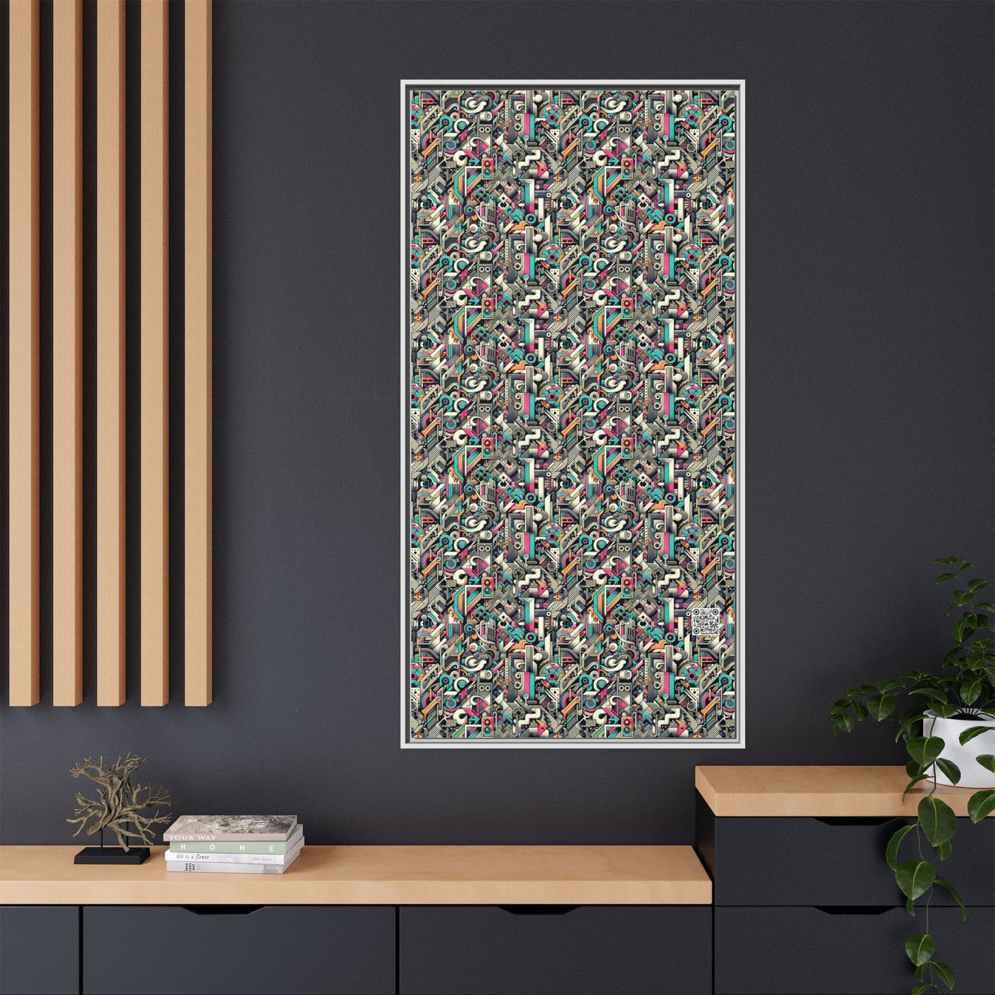 Digital Street Art Urban Street Style Matte Canvas, Framed (multi-color) - 8404 Design-74 B