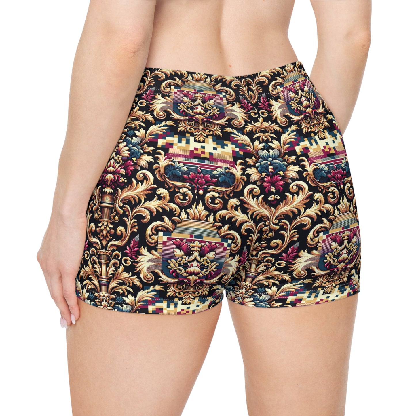 Digital Renaissance Modern Baroque Fusion Women's Shorts - 8404 Design-53