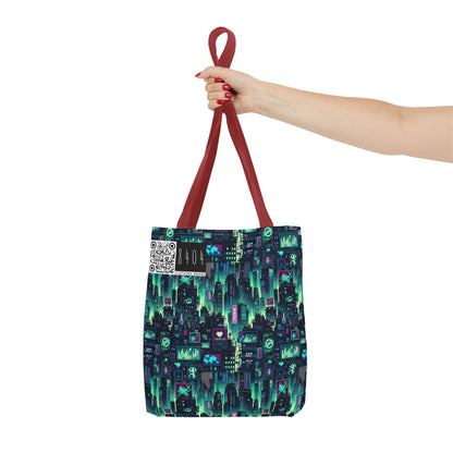 Tech Noir Graphics Futuristic Cyberpunk Tote Bag - 8404 Design-52