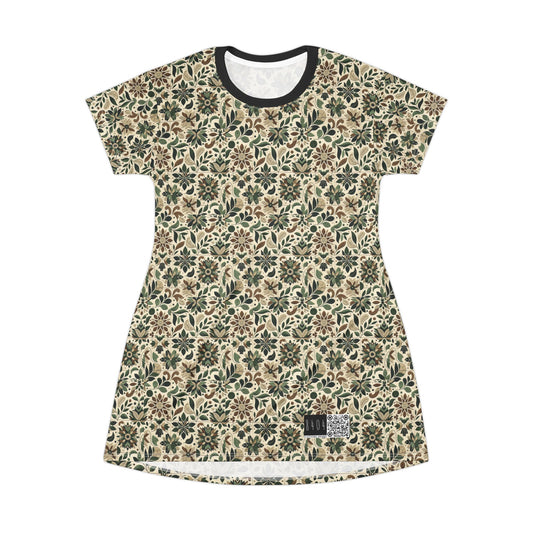 Streetwear Sustainability Environmentally Conscious Streetwear with a Natural Aesthetic T-shirt Dress - 8404 Design-56
