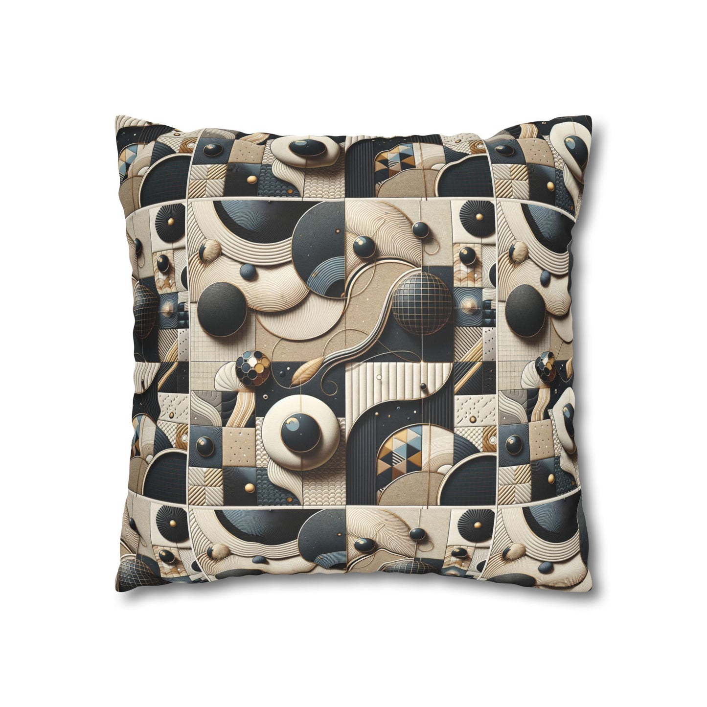 Tech-forward Luxe Streetwear Tech Luxe Fusion Faux Suede Square Pillowcase - 8404 Design-71