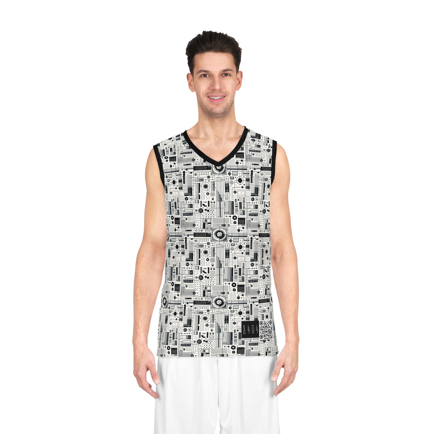 Digital Minimalism Minimalist Tech Basketball Jersey - 8404 Design-53