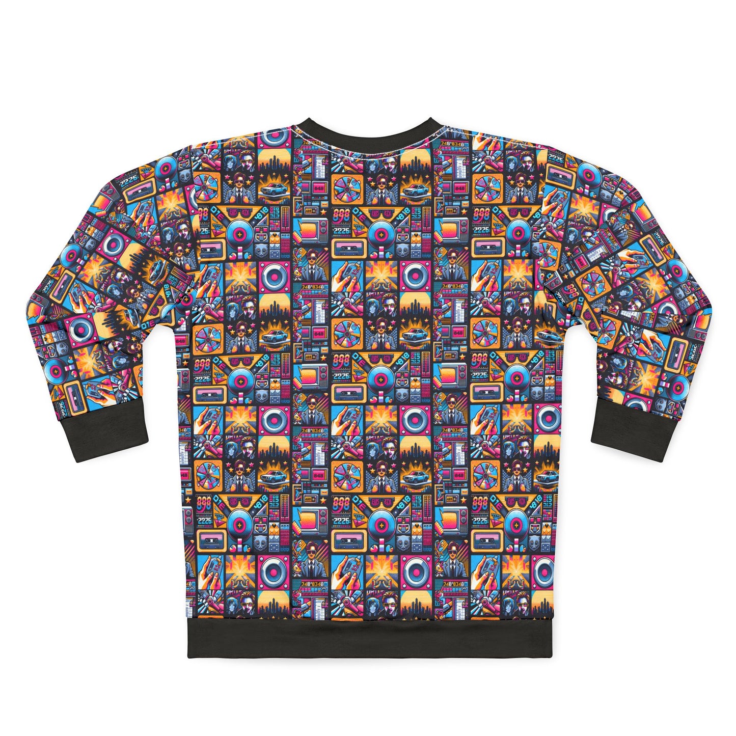 Digital Pop Culture Mashup Maximalist Pop Sweatshirt - 8404 Design-52