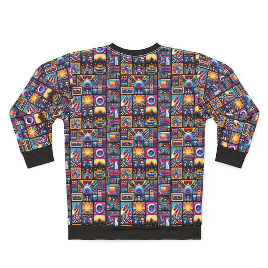 Digital Pop Culture Mashup Maximalist Pop Sweatshirt - 8404 Design-52