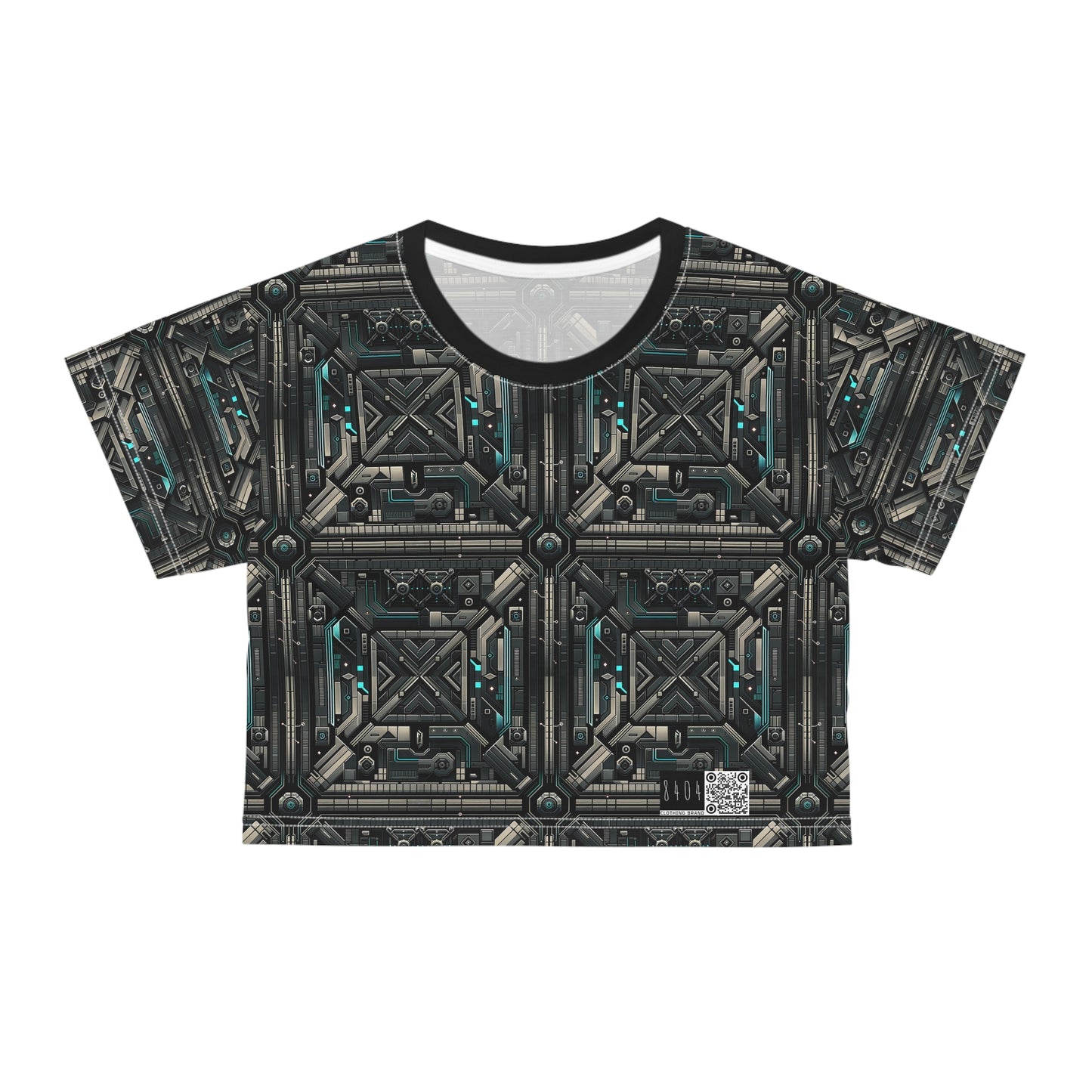 Tech Noir Futuristic Tech Aesthetic with a Dark Twist Crop Tee - 8404 Design-59