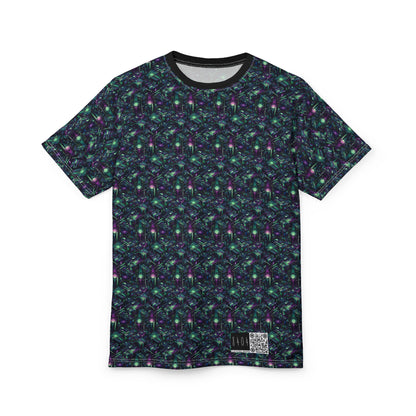 Tech Noir Aesthetics Tech-Forward Urban Dystopia Unisex Cut & Sew Tee - 8404 Design-43