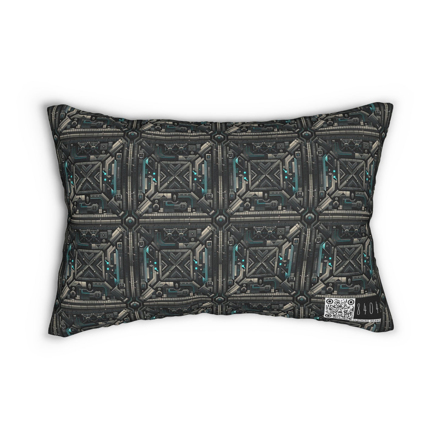 Tech Noir Futuristic Tech Aesthetic with a Dark Twist Spun Polyester Lumbar Pillow - 8404 Design-59 S