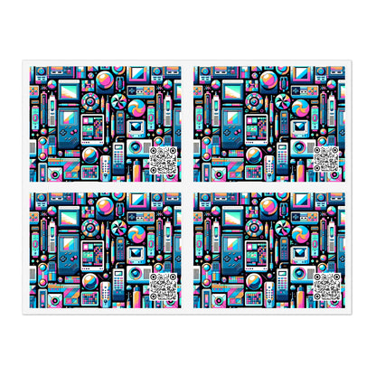 Digital Pop Art Fusion Youthful and Tech-Inspired Sticker Sheets - 8404 Design-73