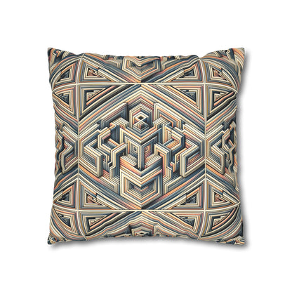 Tech Illusion Graphics Futuristic Artistry Faux Suede Square Pillowcase - 8404 Design-52