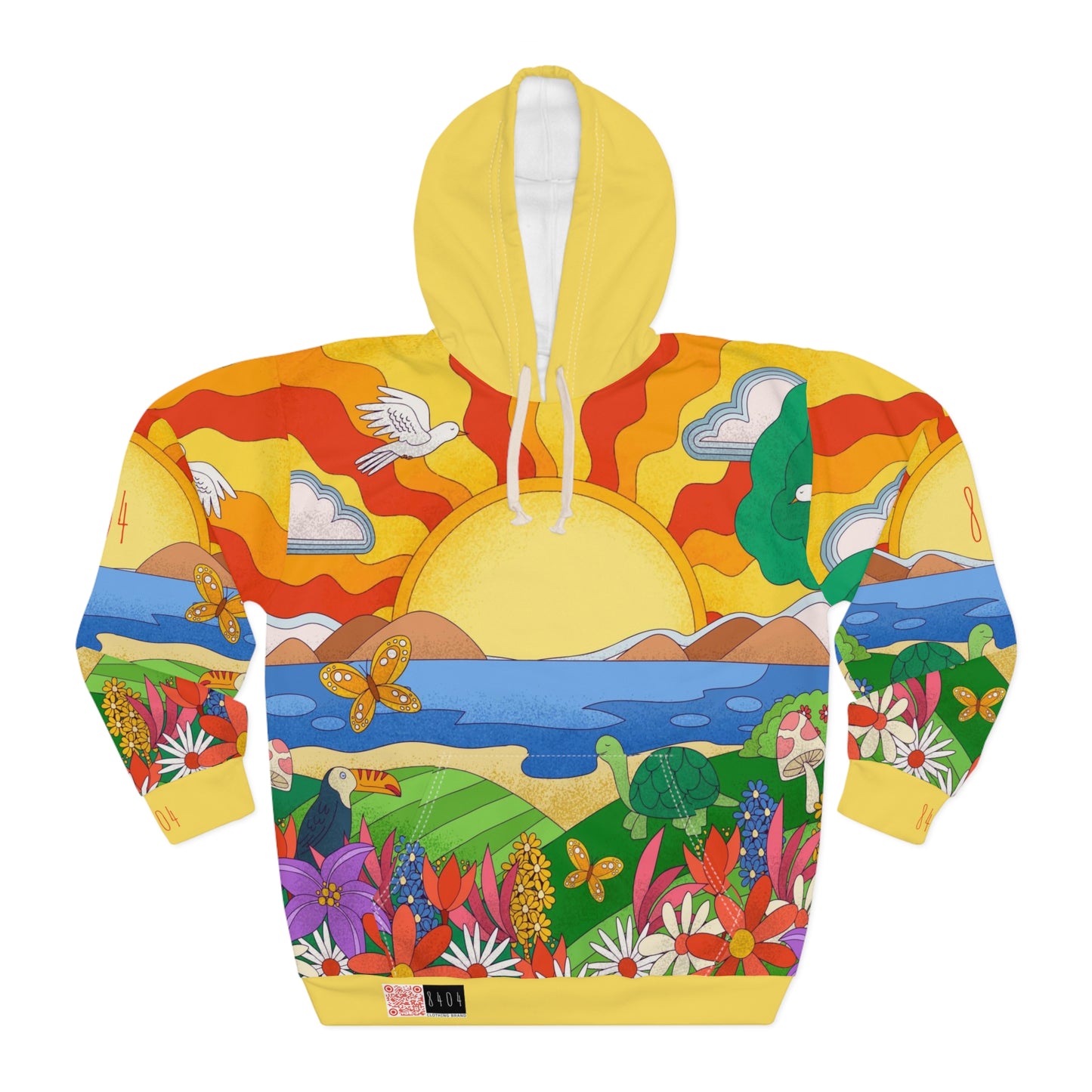 8404's Unisex Adult "A Trip to the Sunset in Yellow" Fashion Pullover Hoodie