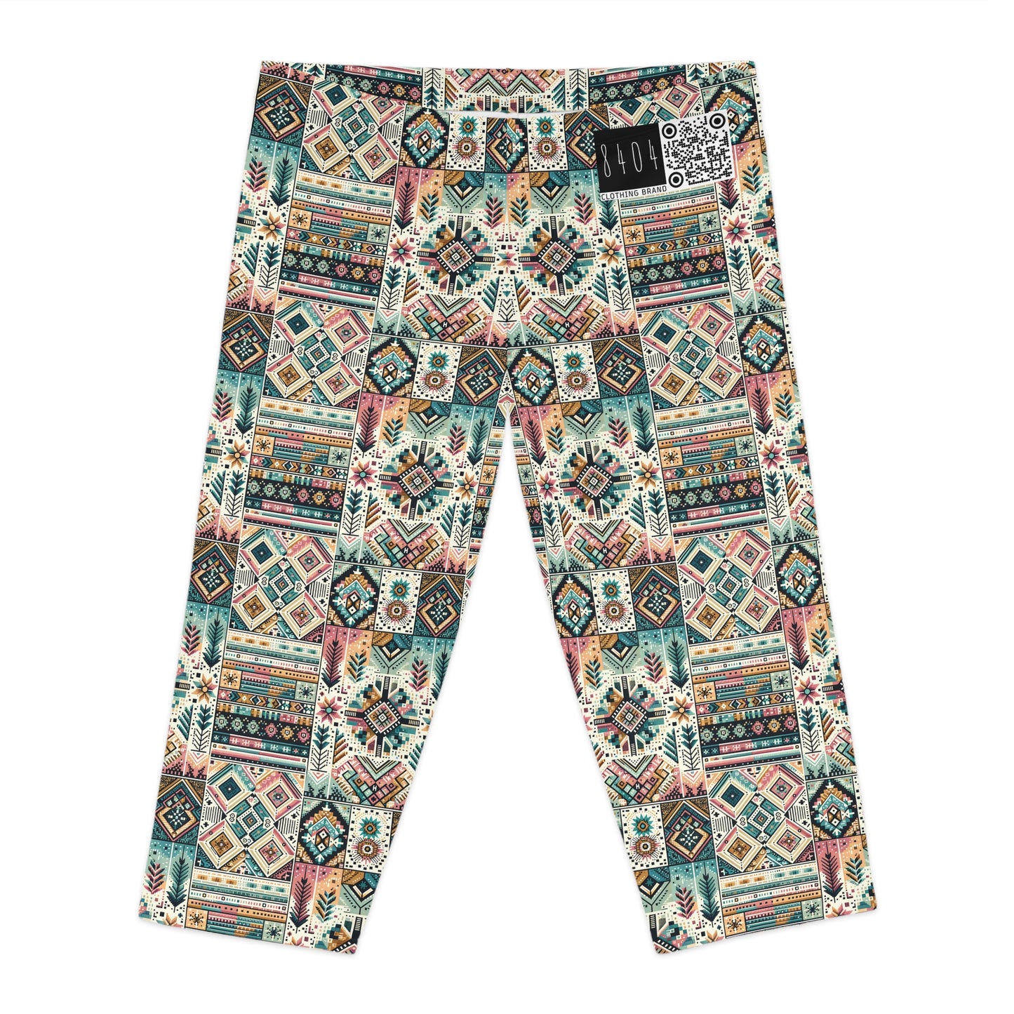 Digital Artisanal Fusion Digital Artisanal Women's Capri Leggings - 8404 Design-49