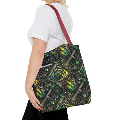 Tech Noir Graphics Tech-Inspired Streetwear Tote Bag - 8404 Design-57