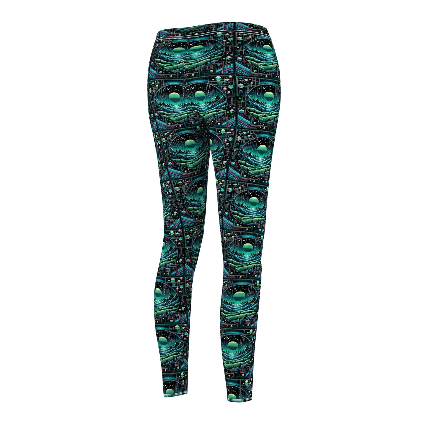 Digital Adventure Graphics Digital Explorer Women's Cut & Sew Casual Leggings - 8404 Design-59
