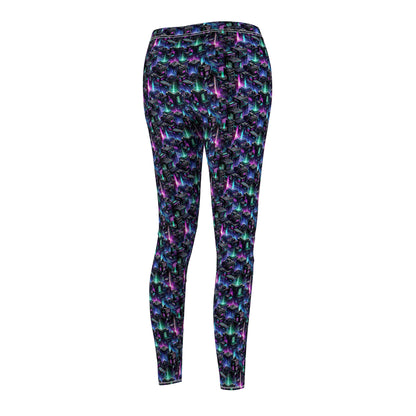 Tech Noir Graphics Futuristic Tech Aesthetics Women's Cut & Sew Casual Leggings - 8404 Design-55