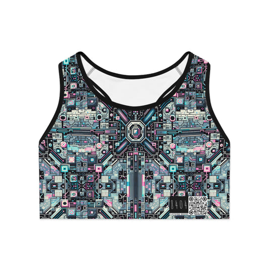 Digital Renaissance Tech-Forward Maximalism Sports Bra - 8404 Design-44