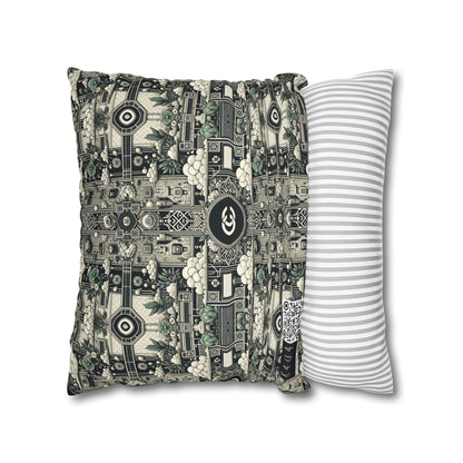 Cyber Garden Party Tech Garden Extravaganza Spun Polyester Square Pillowcase - 8404 Design-54