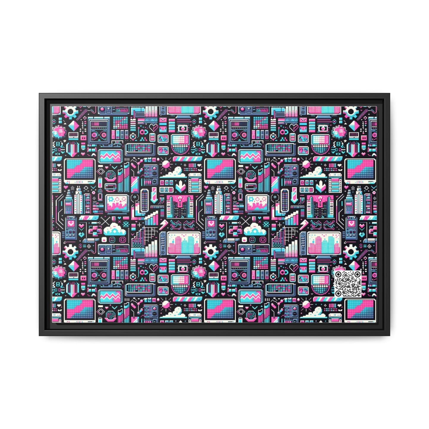 Digital Rebellion Youthful Streetwear with a Rebellious Digital Twist Matte Canvas, Framed (multi-color) - 8404 Design-71 B