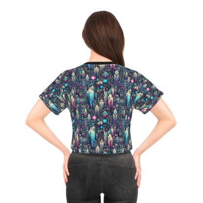 Digital Renaissance Tech-Forward Maximalism Crop Tee - 8404 Design-56