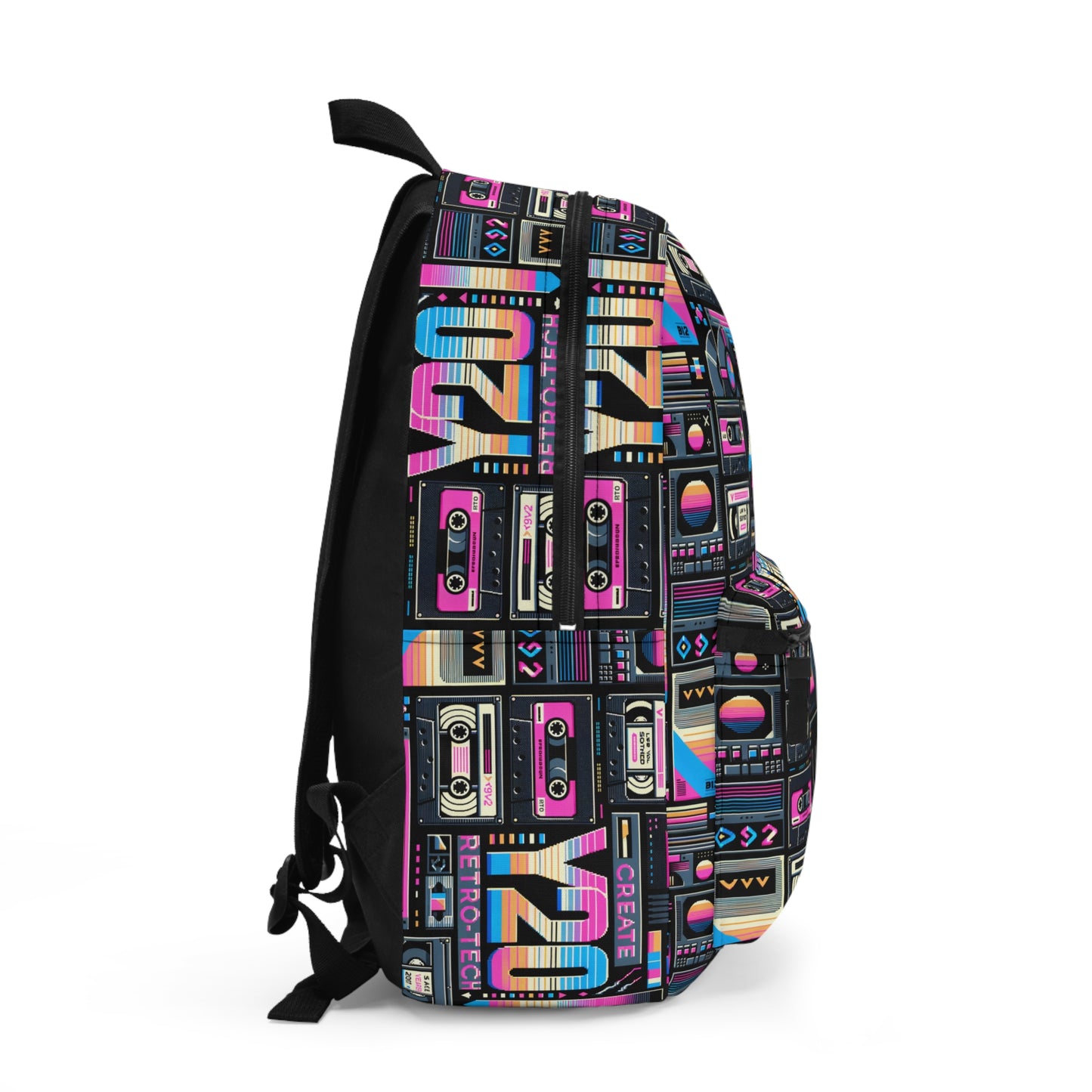 Digital Nostalgia Tech-Inspired Retro Fusion Backpack - 8404 Design-65