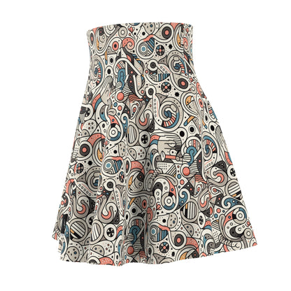 Modern Minimalism Minimalist Tech Women's Skater Skirt - 8404 Design-61