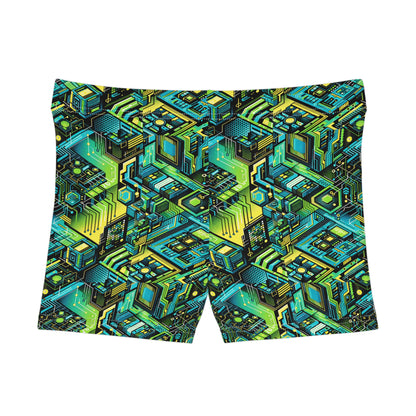 Tech-Infused Neon Tech-Forward Streetwear Women's Shorts - 8404 Design-38