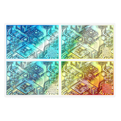 Tech-Infused Neon Tech-Forward Streetwear Sticker Sheets - 8404 Design-38
