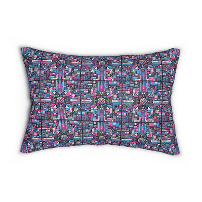 Digital Rebellion Youthful Streetwear with a Rebellious Digital Twist Spun Polyester Lumbar Pillow - 8404 Design-65 S