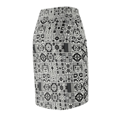Digital Minimalism Minimalist Tech Women's Pencil Skirt - 8404 Design-55