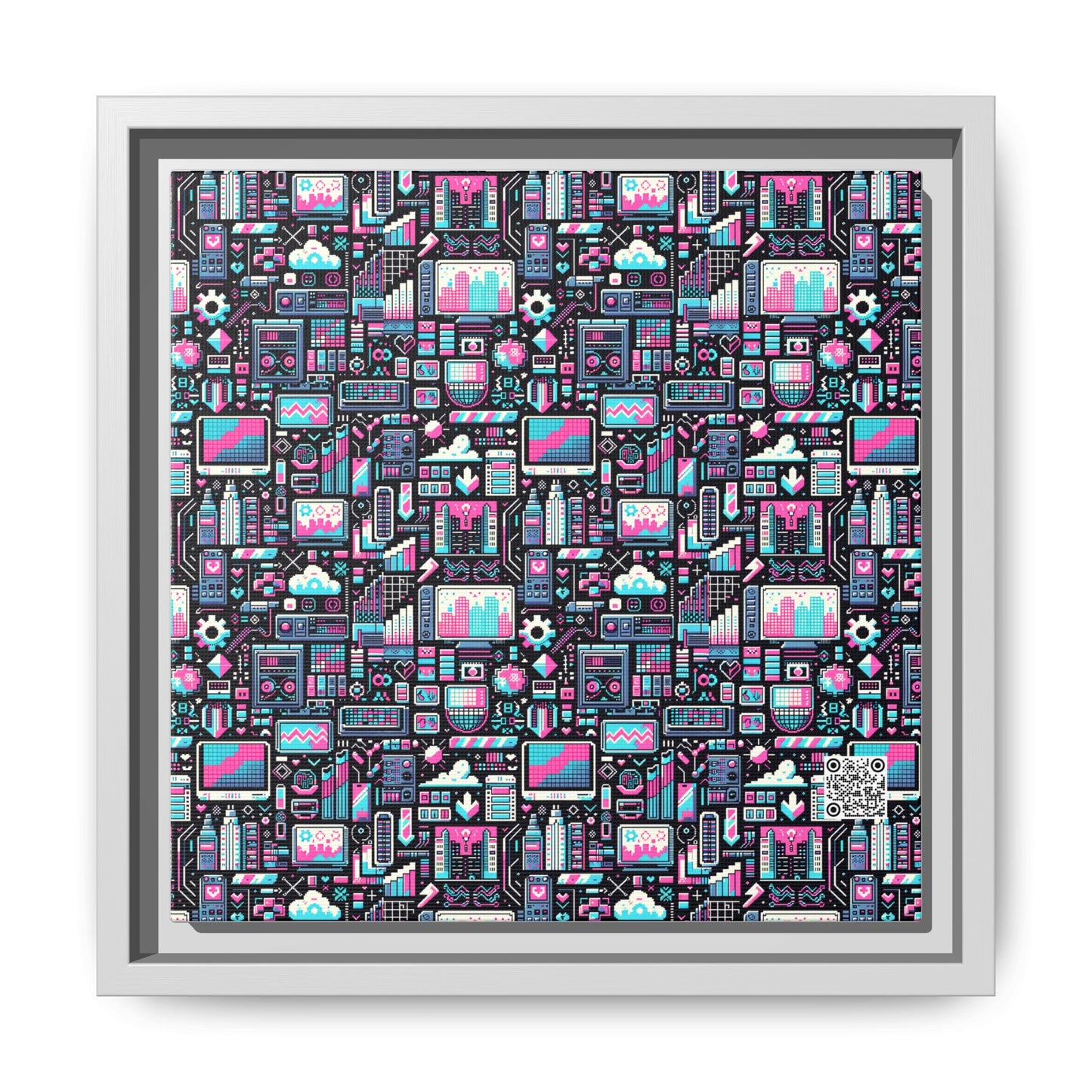 Digital Rebellion Youthful Streetwear with a Rebellious Digital Twist Matte Canvas, Framed (multi-color) - 8404 Design-71 B