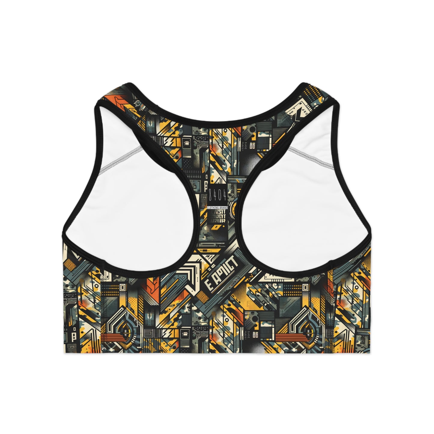 Digital Punk Futuristic Grunge Sports Bra - 8404 Design-49
