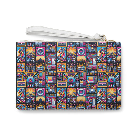 Digital Pop Culture Mashup Maximalist Pop Clutch Bag - 8404 Design-52