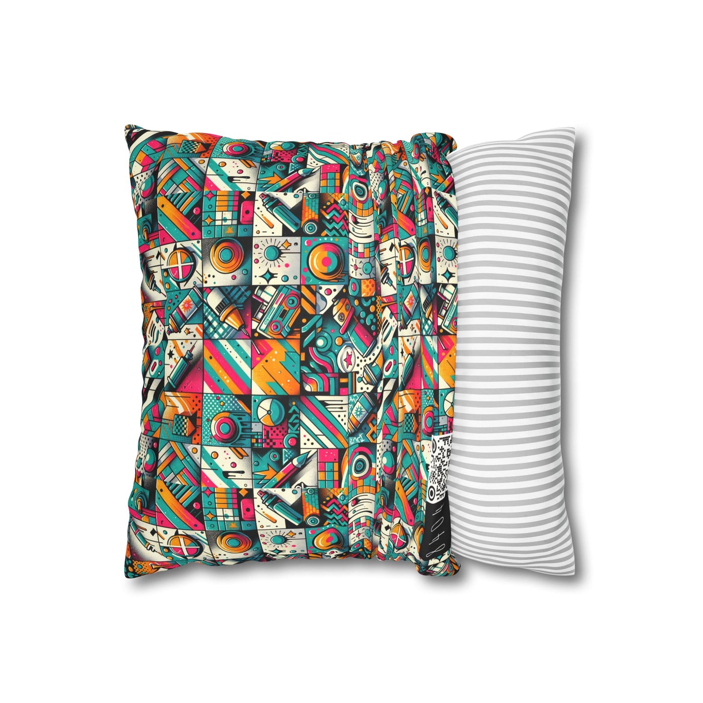Graffiti Fusion Modern Street Art Fusion Faux Suede Square Pillowcase - 8404 Design-58
