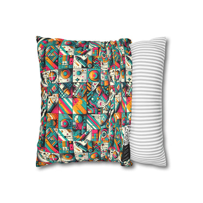 Graffiti Fusion Modern Street Art Fusion Faux Suede Square Pillowcase - 8404 Design-58