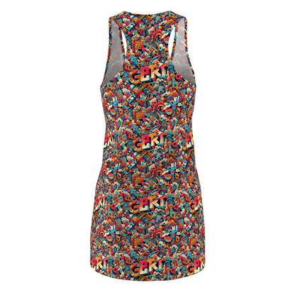Neo-Traditional Street Art Modern Street Art Fusion Women's Cut & Sew Racerback Dress - 8404 Design-58