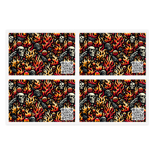 Flame Graphics Maximalist Streetwear Sticker Sheets - 8404 Design-76