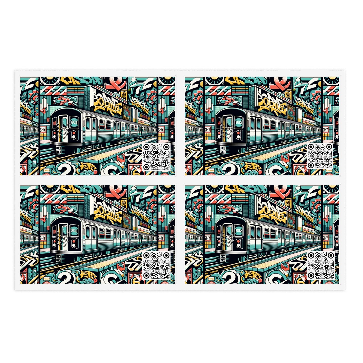 Retro Graffiti Revival Retro Urban Street Art Sticker Sheets - 8404 Design-47