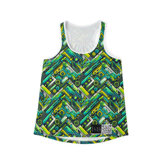 Tech-Infused Neon Tech-Forward Streetwear Women's Tank Top - 8404 Design-52