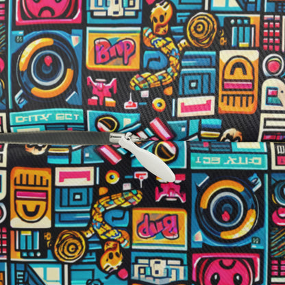 Digital Pop Culture Mashup Maximalist Pop Spun Polyester Lumbar Pillow - 8404 Design-47 B