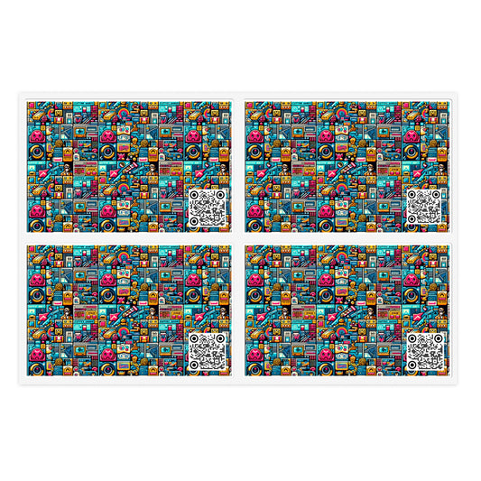 Digital Pop Culture Mashup Maximalist Pop Sticker Sheet - 8404 Design-47