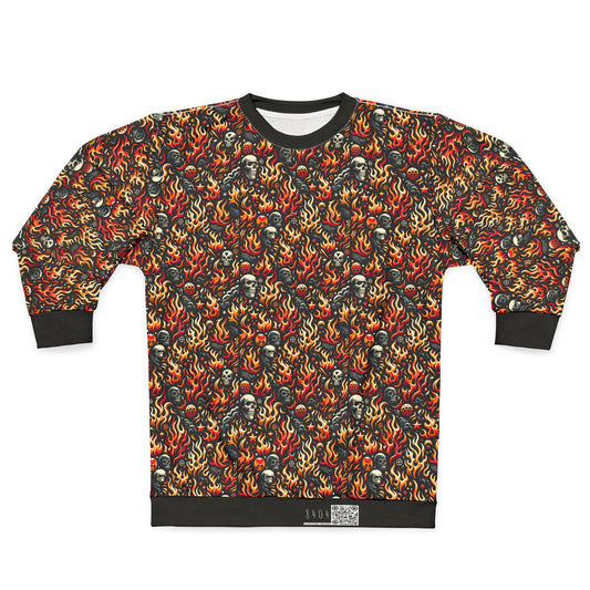 Flame Graphics Maximalist Streetwear Sweatshirt - 8404 Design-76
